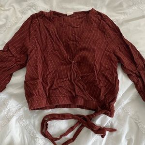 Me To We 3/4 Sleeve Plunge Top